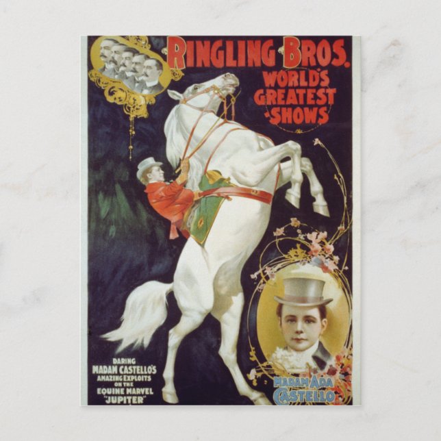 Vaudeville, Circus zeigt Postkarte (Vorderseite)