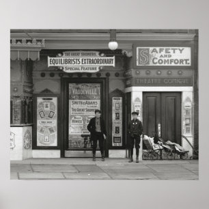Vaudeville-Theater, 1910. Antikes Foto Poster
