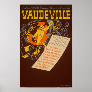 Vaudeville WPA Vintag Theaterposter Poster