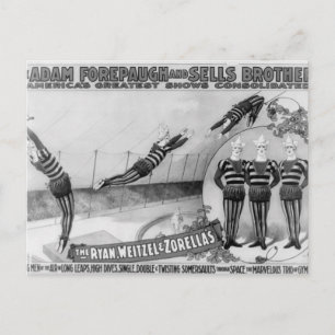 Vaudeville, Zirkusshows Postkarte