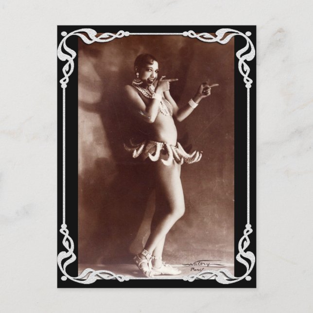 Vaudville Vintage Banana Postcard Postkarte (Vorderseite)