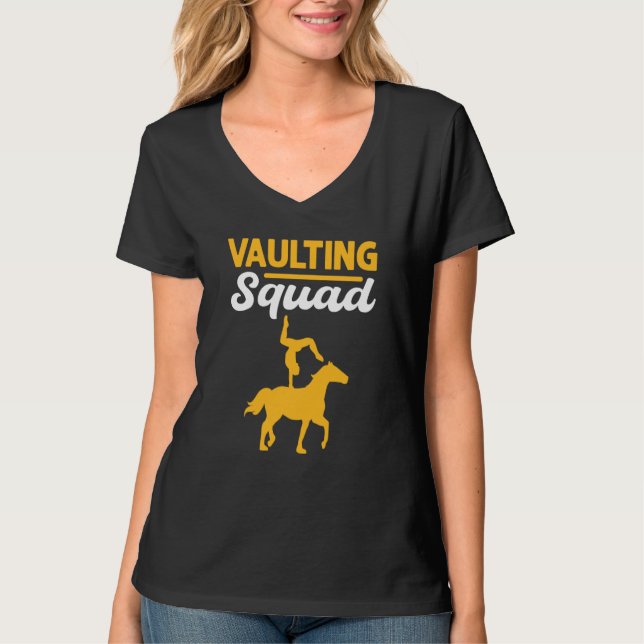 Vaulting Squad Equestrian Acrobatics Horse Vaultin T-Shirt (Vorderseite)
