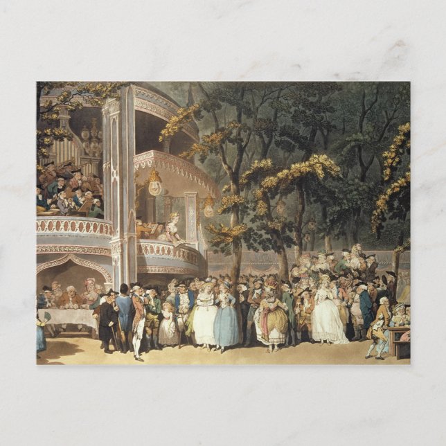Vauxhall Gardens von Ackermann Postkarte (Vorderseite)