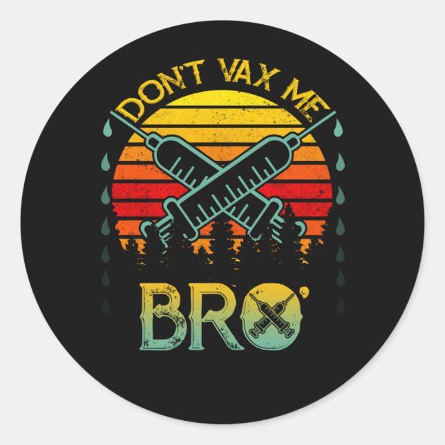 VAX.Me bro Vintager Impfstoff Runder Aufkleber (Vorderseite)