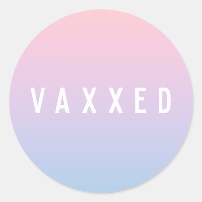 Vaxxed | Pastel Gradient Covid-19 geimpft Runder Aufkleber (Vorderseite)