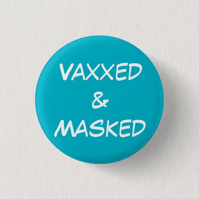 Vaxxed und Masked Button On (Maskierte) Taste (Vorderseite)