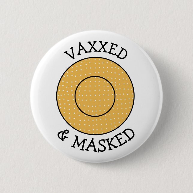 Vaxxed und Maskiert gegen Covid-19-Taste Button (Vorderseite)