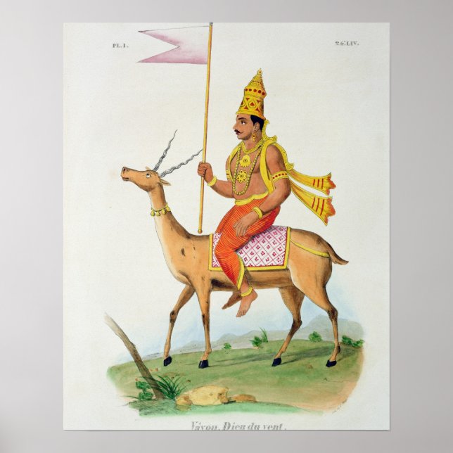 Vayu, graviert von C. de Motte (1785-1836) (Farbe Poster (Vorne)