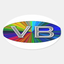 VB Virginia Beach Psychodelic Colors Oval Logo Ovaler Aufkleber