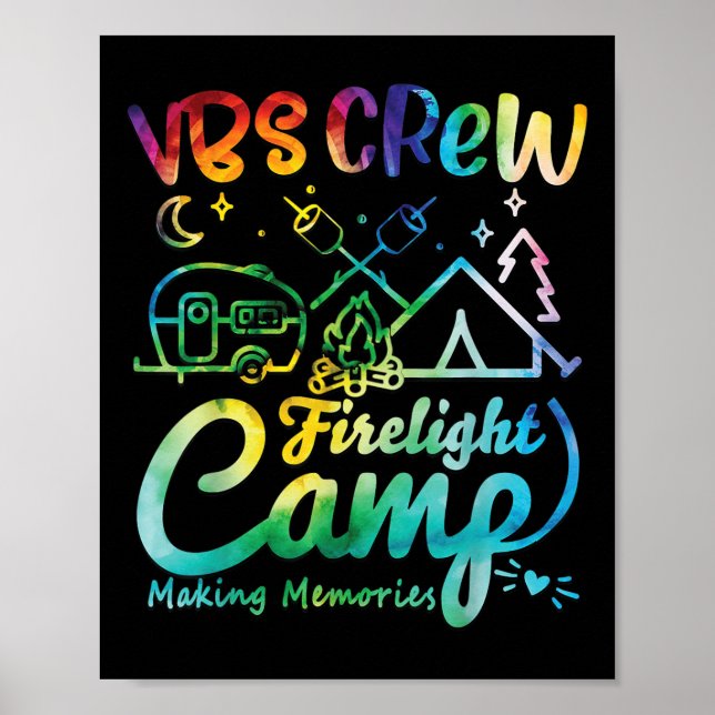Vbs Crew Camp Firelight Vacation Bible School Camp Poster (Vorne)