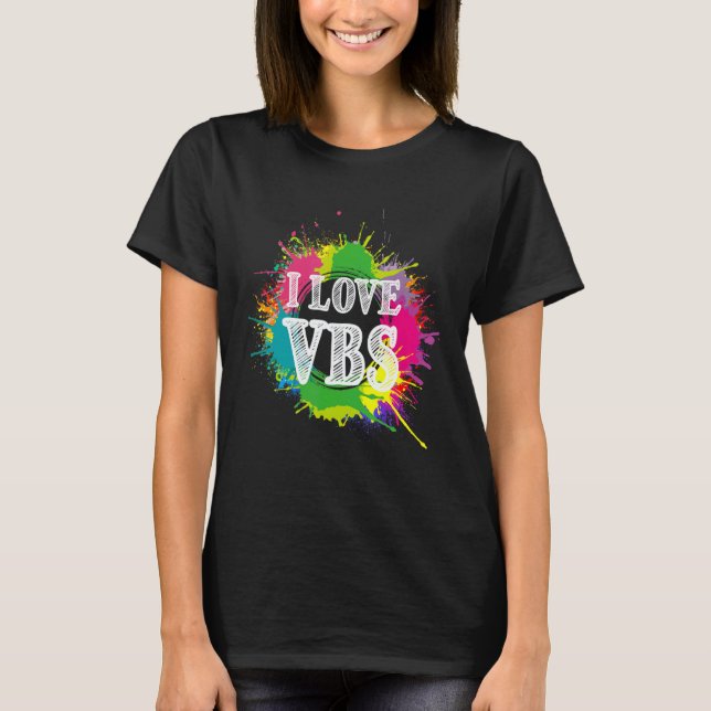 Vbs Crew Vacation Bible School Paint Splatter T-Shirt (Vorderseite)