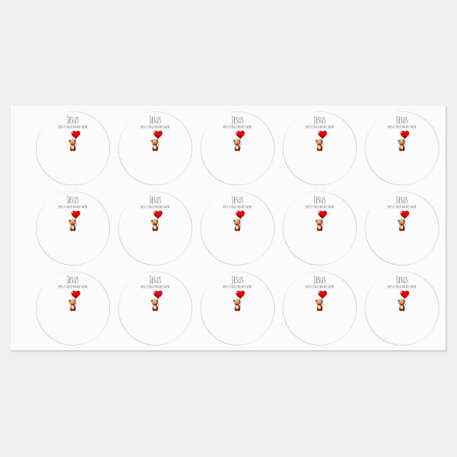 VBS Jesus lächelt auf meine Glaubenssaftflasche Etiketten (Blatt)