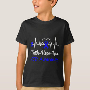 Vcd Awareness Heartbeat Christliche Cross Faith Ho T-Shirt