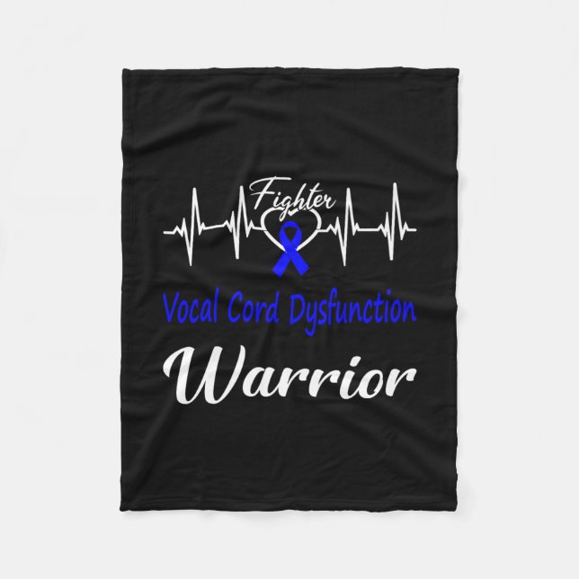 Vcd Awareness Warrior Heartbeat Fight Blue Ribbon Fleecedecke (Vorderseite)