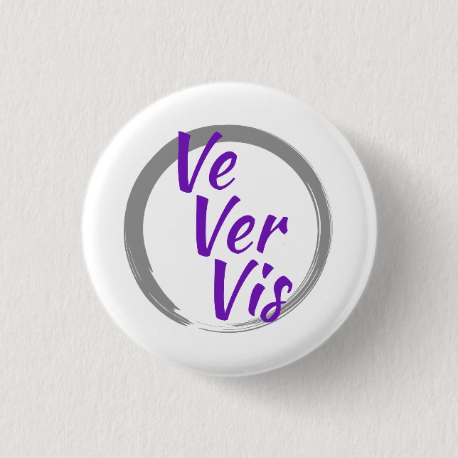 Ve Vis Pronomen mit grauem Pinselkreis Button (Vorderseite)