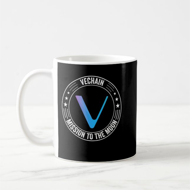 Vechain Mission to Moon VET Crypto Coin HODL Kaffeetasse (Links)