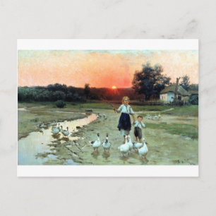 Vechoriye: Abend in der Ukraine Postkarte