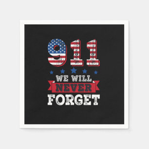 Vector 911 werden wir nie vergessen Shirt Serviette