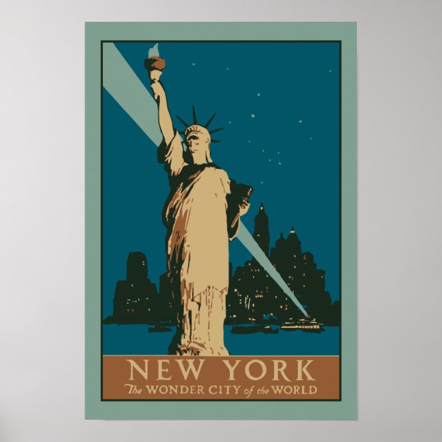 Vector Art Deco New York Wunderstadt der Welt Poster (Vorne)