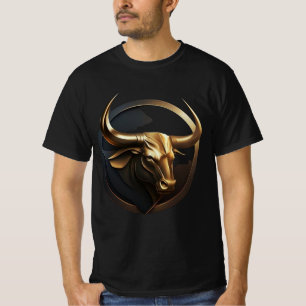 "Vector Bull: Black & Gold Logo" Print-T - Shirt