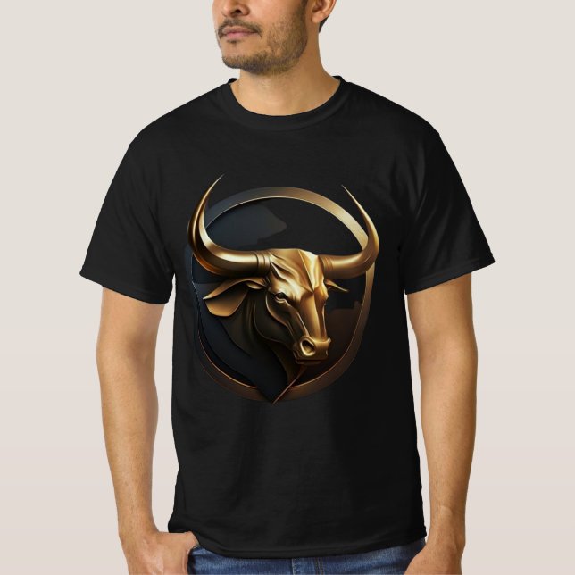 "Vector Bull: Black & Gold Logo" Print-T - Shirt (Vorderseite)