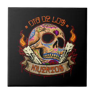 Vector dia de los muertos skulptur fliese