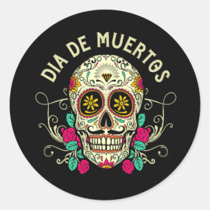Vector dia de muertos Illustration Runder Aufkleber