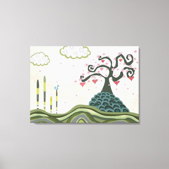 Vector Fantasy Doodle Landschaft Leinwand (Vorderseite)