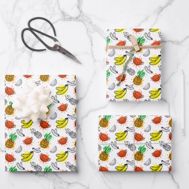 Vector Graphic Seamless Muster Geschenkpapier Set (Vorderseite)