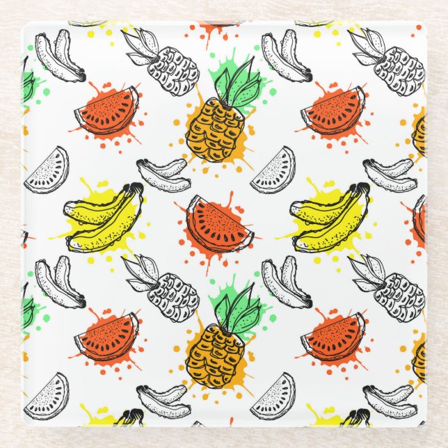 Vector Graphic Seamless-Muster Glasuntersetzer (Vorderseite)