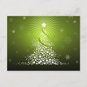 Vector Green Christmas Tree Feiertagspostkarte