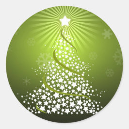 Vector Green Christmas Tree Runder Aufkleber