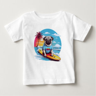 Vector Hundesuchen in den Wellen Baby T-shirt