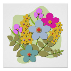 Vector Illustration des Blume-Bouquets Poster