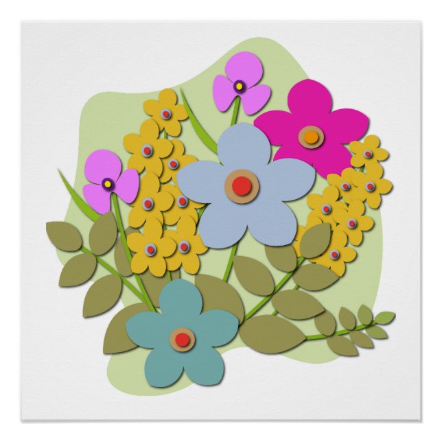 Vector Illustration des Blume-Bouquets Poster (Vorderseite)