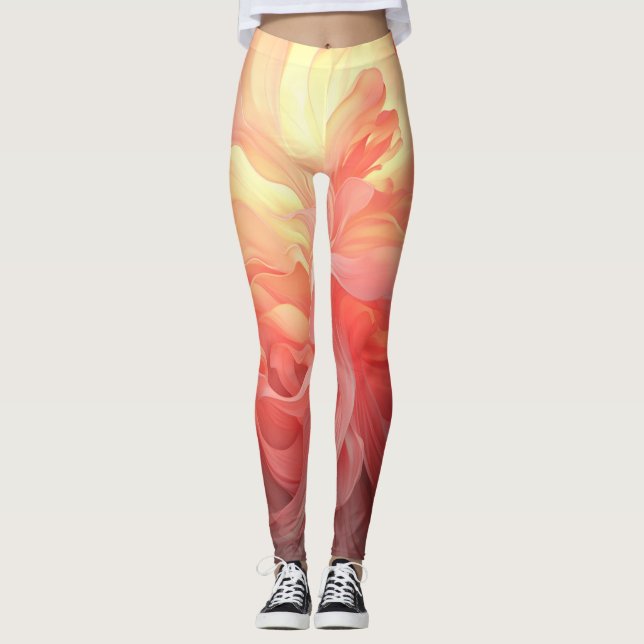 Vector Ombre Fluid Coral Flame Leggings (Vorderseite)