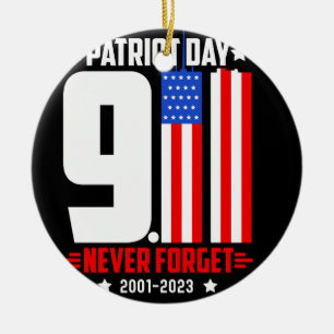 Vector Patriot Tag 911 nie vergessen, Shirt Design Keramik Ornament
