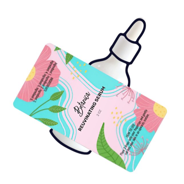 Vector Pink Serum Dropper Flasche Labels (Von Creator hochgeladen)