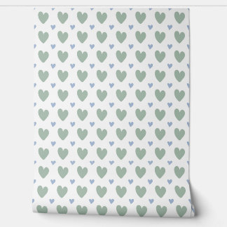 vector seamless pattern hearts in blue and mint tapete