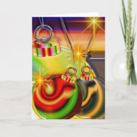 Vector Weihnachtskarte mit Ornamenten