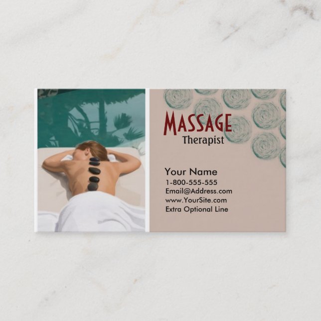 Vectored Lady Massage Therapy Business Card Visitenkarte (Vorderseite)