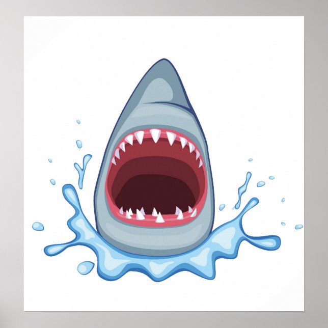 vectorstock_383155 Cartoon Shark Teeth hungrig Poster (Vorne)