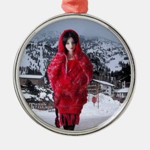 Vedas handgewebter Webstuhl mit Modemantel Ornament Aus Metall