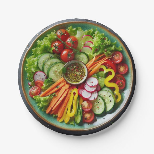 Veg Salad Paper Plate Pappteller (Vorderseite)