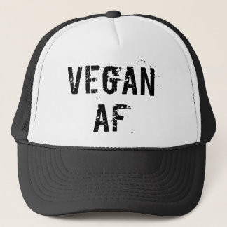 Vegan AF Funny Black Distressed Print Gym Truckerkappe