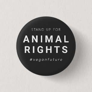 Vegan Animal Rights Minimal Typography Button