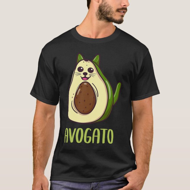 Vegan Avocado Ca Cat Vater Mama Avogato Cinco De M T-Shirt (Vorderseite)