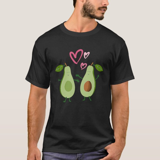 Vegan Avocado Sie sind meine bessere Hälfte Valent T-Shirt (Vorderseite)