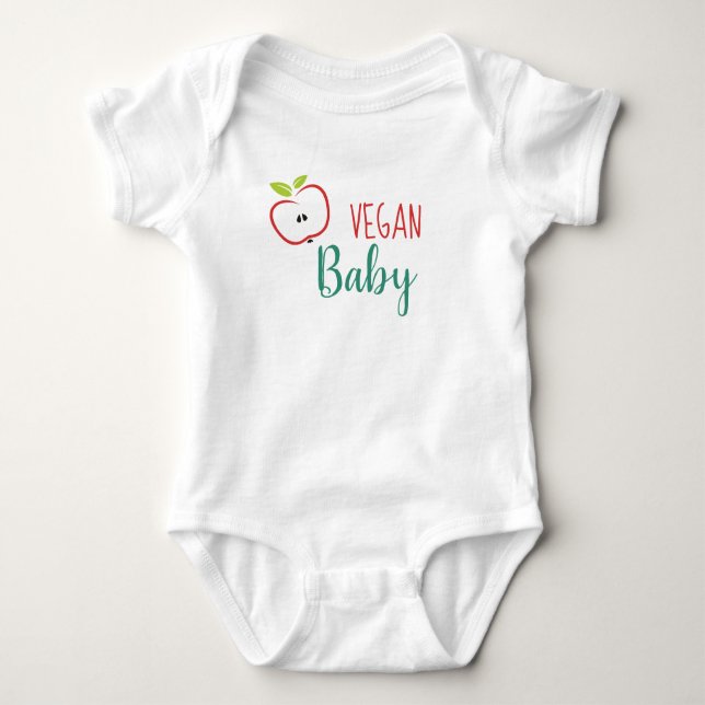 Vegan Baby Niedlich Apple Baby Strampler (Vorderseite)