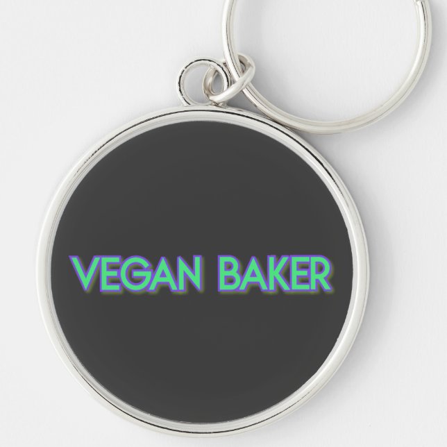 Vegan Baker Neon Green Schlüsselanhänger (Vorne)